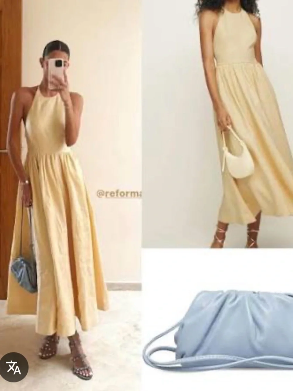 Reformation Percy Linen Dress (Parmesan - yellow) - Picture 3 of 8